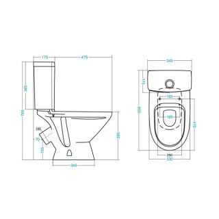Унитаз напольный Santek - Лига с сиденьем дюропласт 1WH302141
